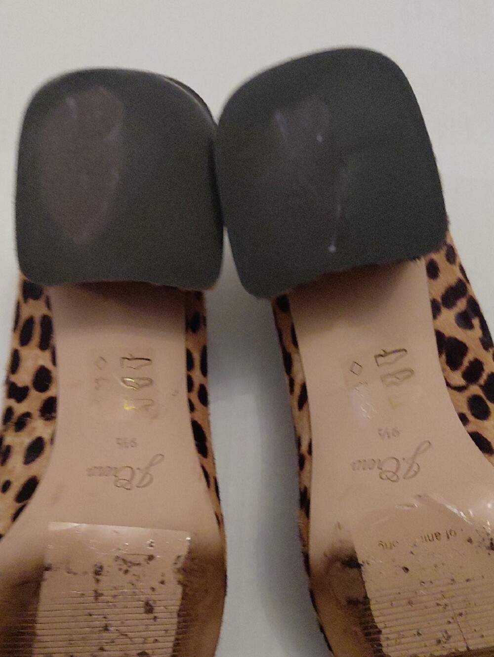 J. Crew Leopard-Print Calf Hair Square Toe Blocked Heel Pumps Brown Black 9.5 - Picture 9 of 9